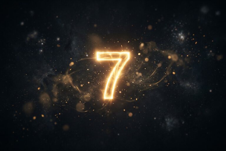 Leuchtende Zahl schwebt vor dunklem Hintergrund als Symbol für den Seed in KI-Bildgeneratoren